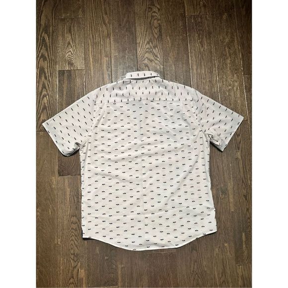 Report Collection Short Sleeve Button Down Sneaker Print Shirt - Picture 2 of 6